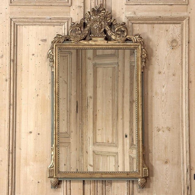 19th Century Italian Louis XVI Hand-Carved Giltwood and Painted Mirror For Sale In Dallas - Image 6 of 18