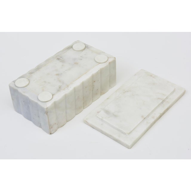 White and Gray Marble Box, 1990's For Sale - Image 10 of 12
