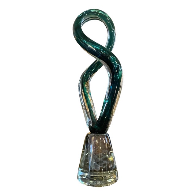Twist Large Glass Sculpture with Filigree Base by Robert Pierini, 1995 For Sale
