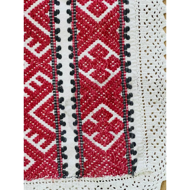 Textile Gorgeous Antique Balkan EthnographicTextile- Handspun Embroidered Textile For Sale - Image 7 of 8