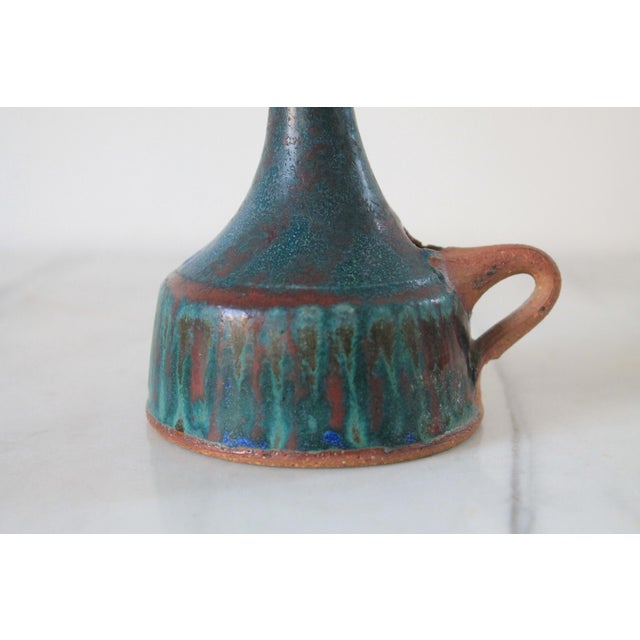 Vintage Studio Art Pottery Bud Vase W/ Handle For Sale - Image 9 of 11