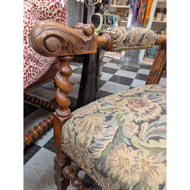 1940s 1940s Carved French Arm Chair For Sale - Image 5 of 9