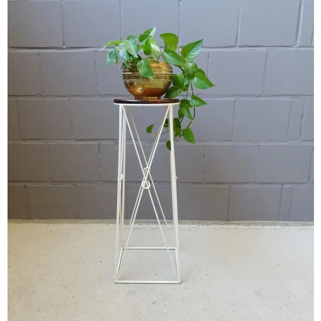 Mid-Century Plant Stand in Iron and Wood For Sale - Image 10 of 11