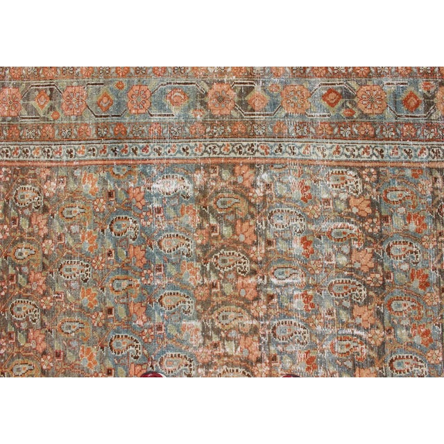 Antique Persian Malayer Rug With Allover Paisley Motifs in Warm Colorful Tones For Sale - Image 11 of 13
