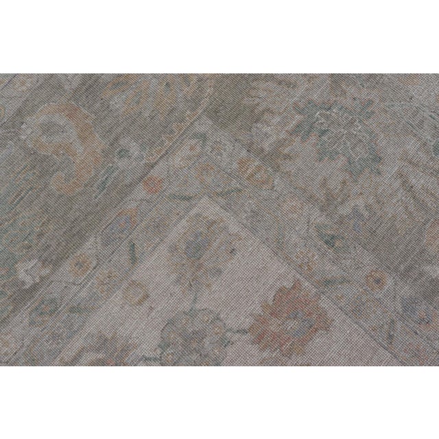 Oushak Rug With Ivory Soft Pastel Accents in Sage, Peach, and Blue 12'3 X 17'10 For Sale - Image 11 of 11