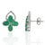 Contemporary 4.22 Ct Natural Pear Emerald & Diamond Floral Cluster Stud Earrings in 925 Silver, a Pair For Sale - Image 3 of 12