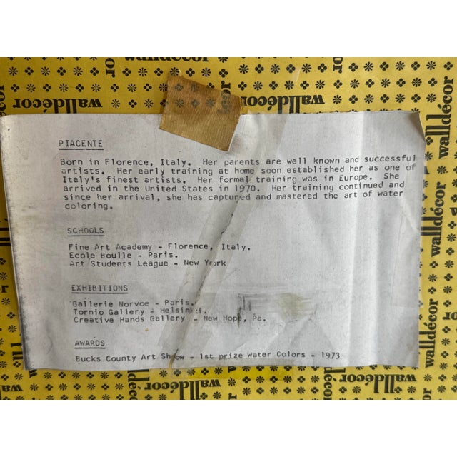 Vintage 1970s Asian Hand-Colored Pencil Drawing “Honey” by Piacente For Sale - Image 9 of 10