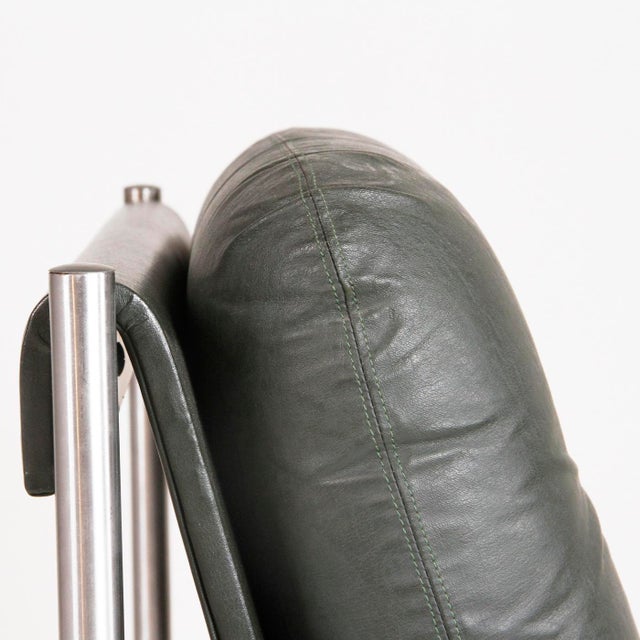 Green Armchair in Imitation Leather, Italy, 1970s For Sale - Image 8 of 14