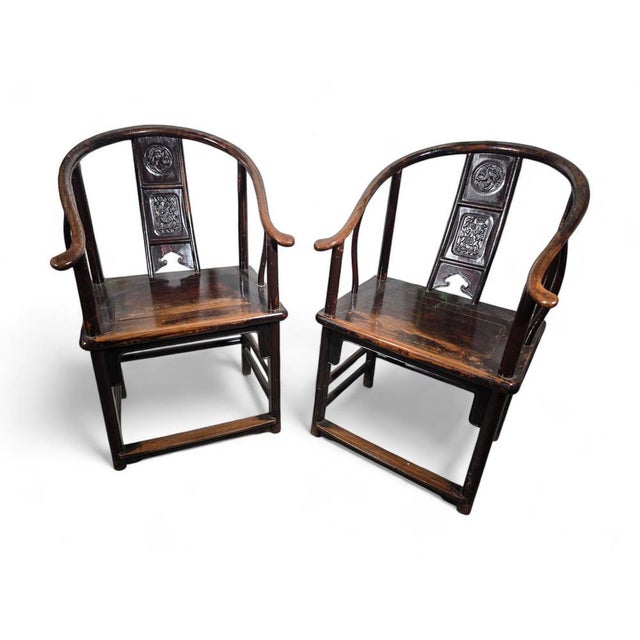 Set of 19th Century Qing Dynasty Chinese Armchairs, 1860 For Sale - Image 10 of 16