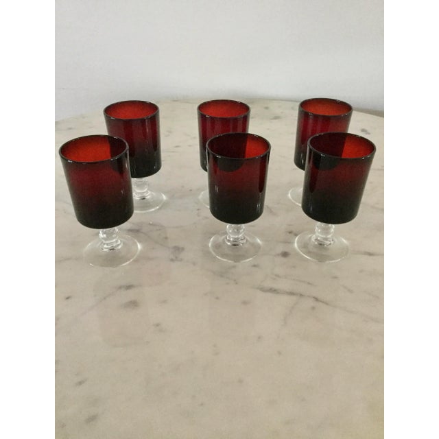 Ruby Red Vintage Cristal d'Arque-Durand Roemer Glasses- Set of 6 For Sale - Image 8 of 8