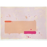 John Hoyland - Abstract Expressionist Serigraph - Orange and Pink For Sale