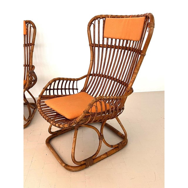 1970s Italian Armchairs in Bamboo, 1970s, Set of 4 For Sale - Image 5 of 18