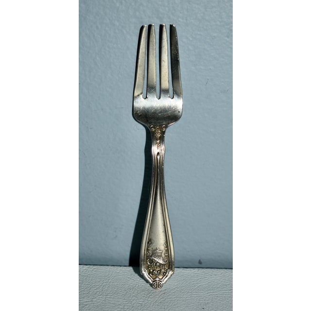 Vintage Basket of Flowers by D&h Sterling Silver Fork For Sale - Image 4 of 13