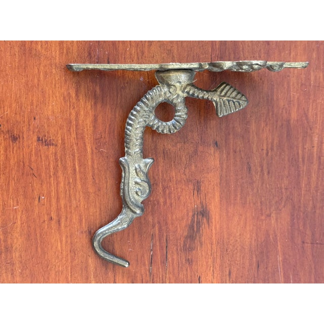 Vintage Ornate Sea Monster/ Dragon Brass Wall Hook For Sale - Image 4 of 10
