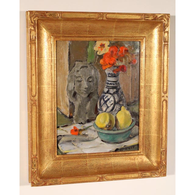 Still life painting with lemons by Clarence Hinkle (1890-1960). Oil on wood panel. Frame dimensions, height 20" width...