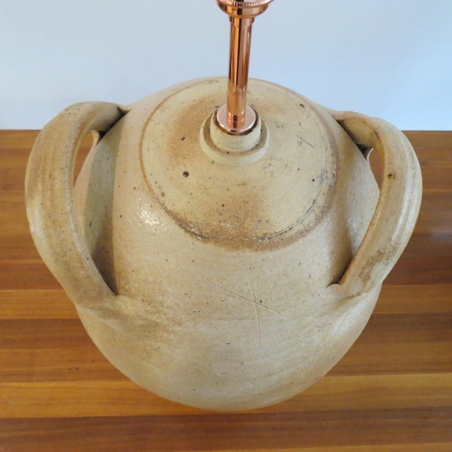 Large Pottery Olive Oil Jar Table Lamps, Set of 2 For Sale - Image 13 of 16