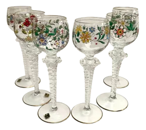 Vintage Crystal Glasses from Gluskunst Hirtreiter, Germany, Bavaria, 1970s, Set of 6