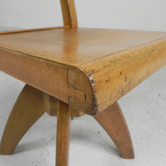 1950s Wooden Swivel Chair, 1950s For Sale - Image 5 of 18