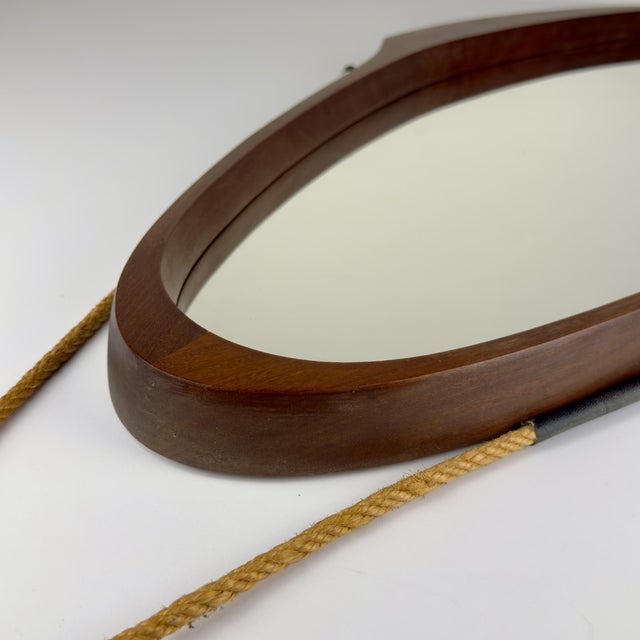 Mid-Century Wall Mirror in Teak, Italy, 1960s For Sale - Image 13 of 18