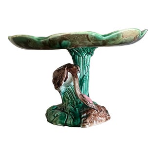 Antique Pond Lily, Heron Centerpiece Stand, C. 1880's For Sale
