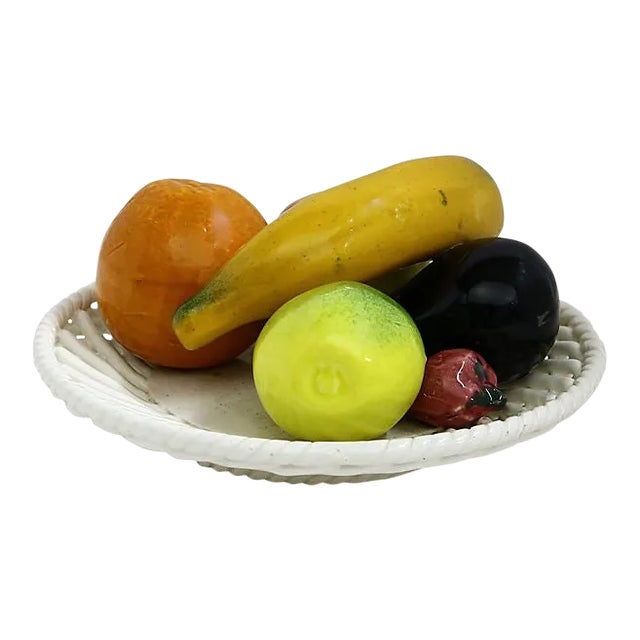 Midcentury Trompe l'Oeil Fruit Plate For Sale