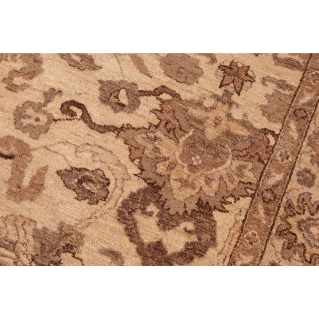 Classic Ziegler Beige Brown Hand-Knotted Wool Rug - 6'2'' X 9'1'' For Sale In New York - Image 6 of 8