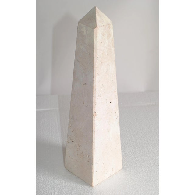Mid-Century Modern 1980s Travertine Stone Mediterrane Obelisk For Sale - Image 3 of 12