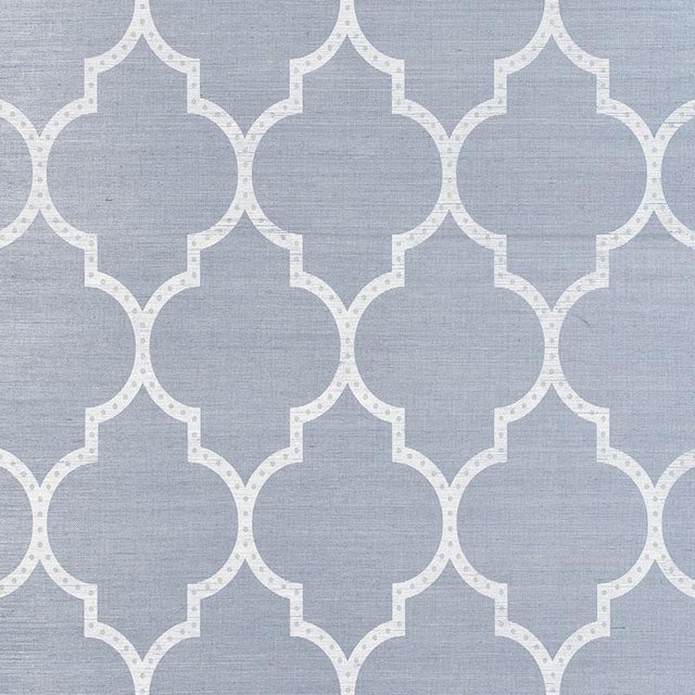 Contemporary Sample - Schumacher Algiers Sisal Wallpaper in Chambray For Sale - Image 3 of 3