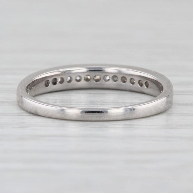 2010s 0.39ctw Classic Diamond Wedding Band 18k White Gold Stackable Anniversary Ring, Size 6.75 For Sale - Image 5 of 8