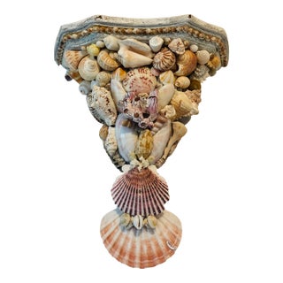 Fabulous Sea Shell Encrusted Wall Bracket For Sale