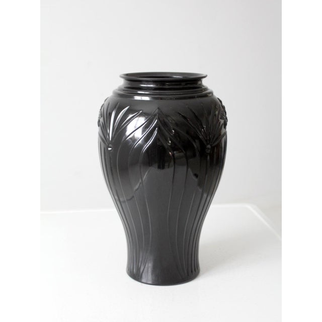 Black Anchor Hocking Black Glass Vase For Sale - Image 8 of 10