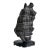 Rare Chinese Antique Black and White Lingbi Scholar Stone on Display Stand For Sale