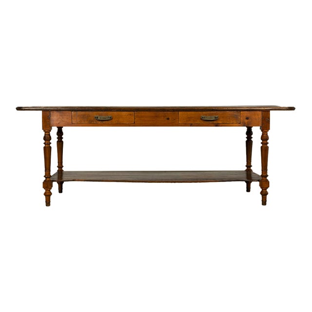 Late 19th Century French Provincial Pine Draper’s Table or Kitchen Island For Sale