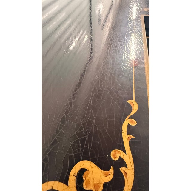 1984 Karges Furniture Hand-Painted Chinoiserie Lacquer Credenza With Asian Chow Legs For Sale - Image 14 of 15
