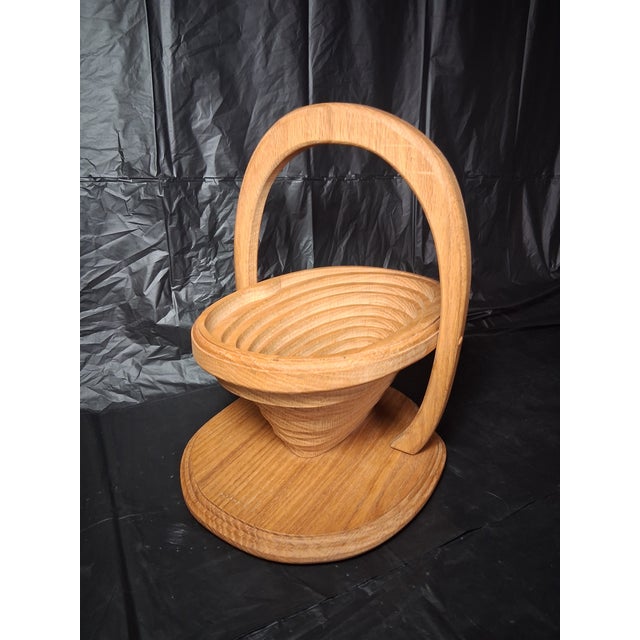 Vintage Solid Oak Collapsible Basket For Sale - Image 11 of 11