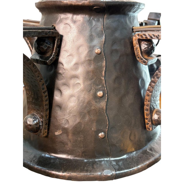 1910s Arts and Crafts 5 Light With Four Lanterns and Mica Dome Bottom Light For Sale In Los Angeles - Image 6 of 16