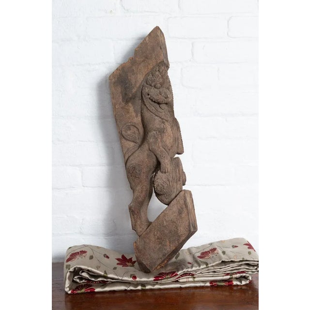 Antique Indian Mythological Guardian Lion with Gujerat For Sale - Image 9 of 11