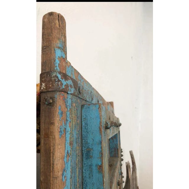 Brown Vintage 1940s Indian Teak Wood Door For Sale - Image 8 of 10