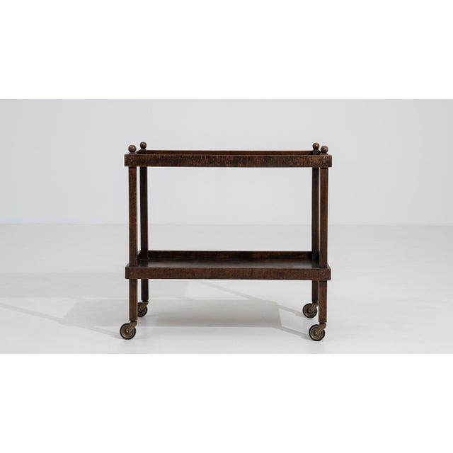 Mid-Century French Wooden Bar Cart with Casters, Circa 1960 For Sale - Image 4 of 18