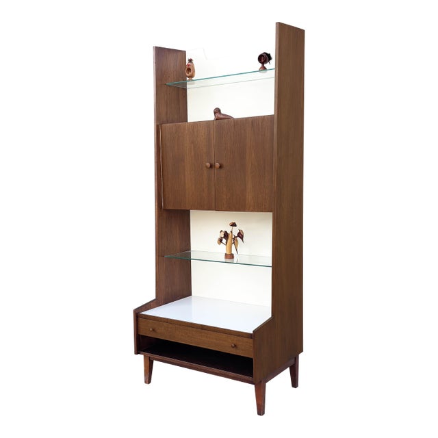 1960s Mid Century Walnut Bookcase by Kipp Stewart For Sale