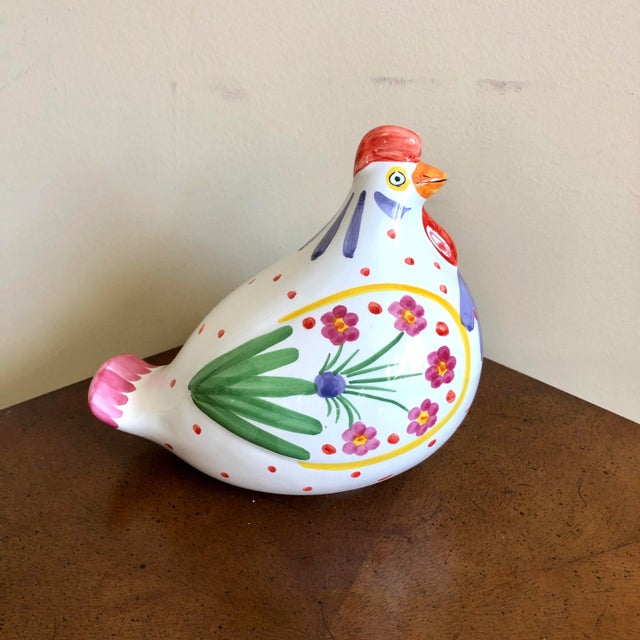 Mid Century Italian Faience Pottery Roosters- a Pair For Sale - Image 4 of 8