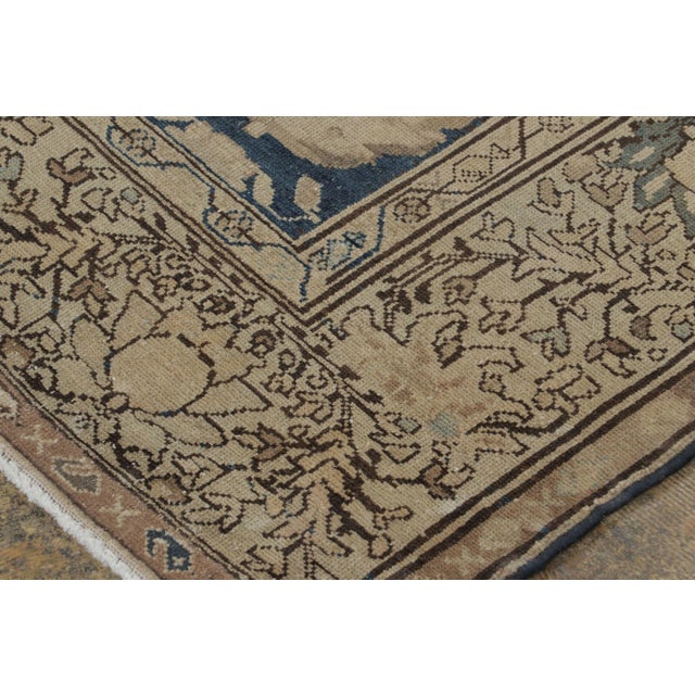 Early 19th Century Antique Persian Malayer Rug in Blue and Beige With Floral Pattern - Rug & Kilim For Sale - Image 5 of 7