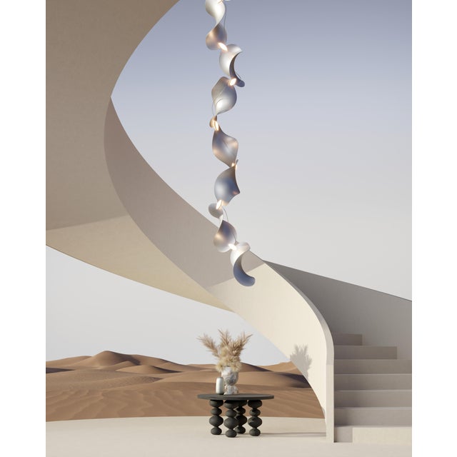 Metal Dune 8 Vertical Line Light with Silver Anodized Shades by Daniel Becker for Moss Objects For Sale - Image 7 of 10