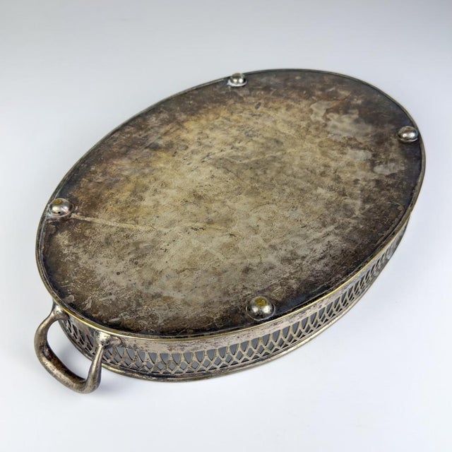 Large Silver Plated Tray by Le Couvert Francais, 1950s For Sale - Image 3 of 12