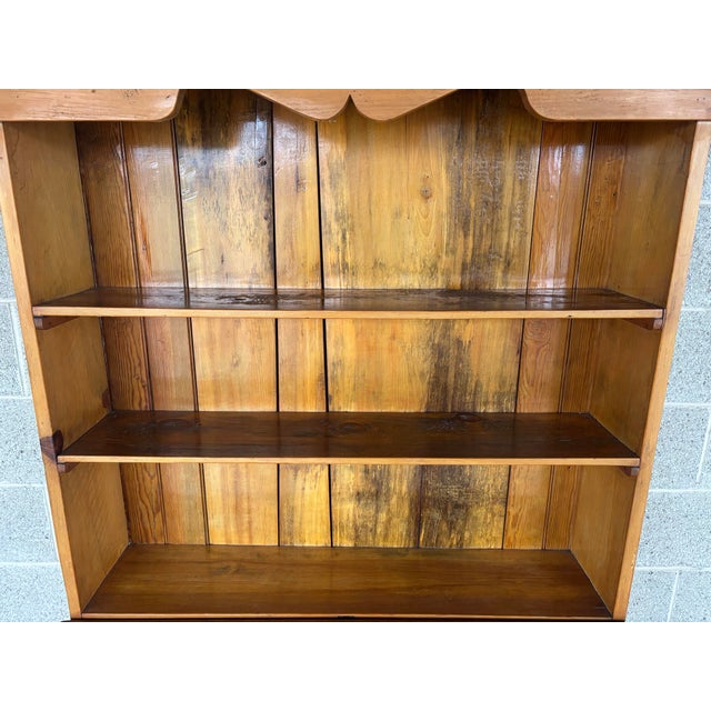 Wood Primitive Antique Pine Tilt Top Plantation Desk W/ Bookcase (Circa 1700's) For Sale - Image 7 of 12