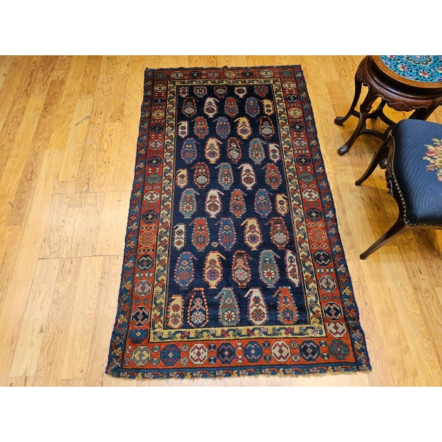19th Century Caucasian Kazak Rug, Handwoven Wool, Allover Paisley Design, 4' x 7' For Sale - Image 14 of 15