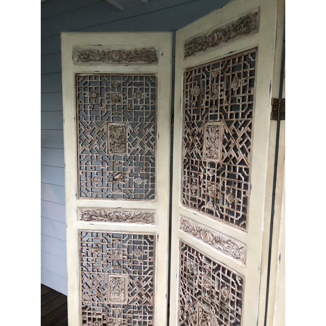 Trifold Fretwork Screen/Room Divider | Chairish