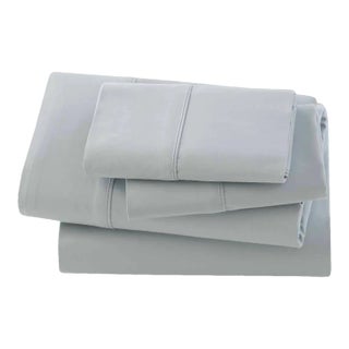 Bamboo Bedding Queen Fitted Sheet in Silver Sage For Sale