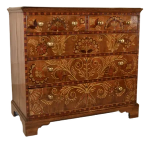 18th Century Decorated Walnut Chest of Drawers