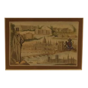 Early 1900s Framed French City Card, London